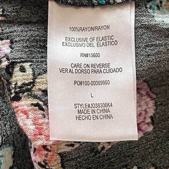 Jolt Black Floral Romper Large Women’s Boho Puff Sleeve Cottagecore Summer - Picture 7 of 9